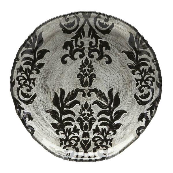 American Granby Damask 6 in. Black Velvet Plate, 4PK 5941-2